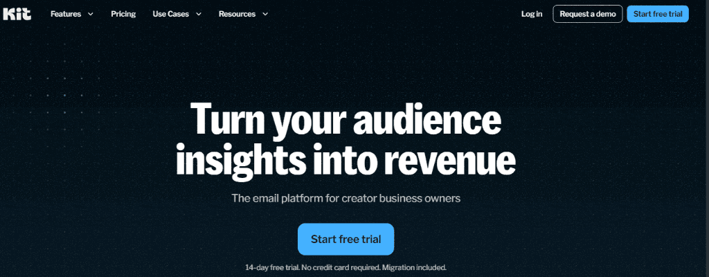 Kit Email Marketing Platform Dashboard